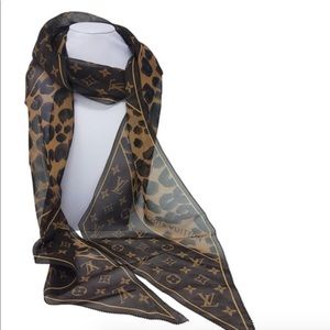 Louis Vuitton Monogram Leopard Silk Scarf